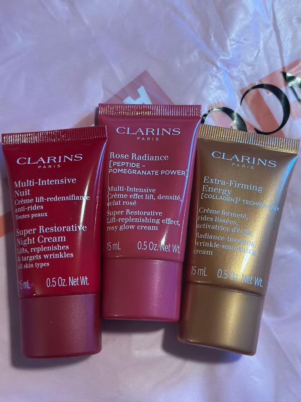 Clarins Red and Gold Skincare Trio
